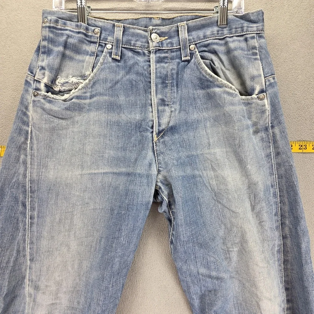 Vintage Levis Engineered Jeans Mens 30x30 Blue Twisted Button Fly Light Wash